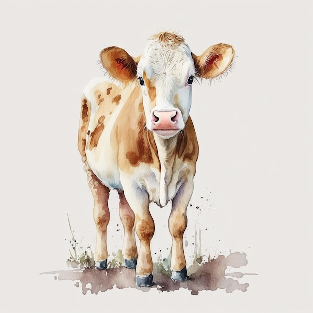 Watercolor Cow