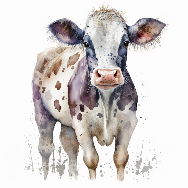 Watercolor Cow