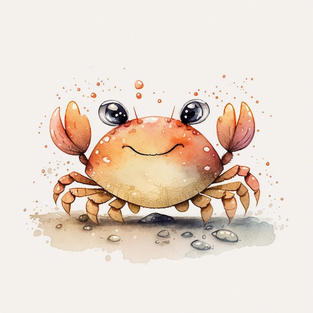 Watercolor Crab