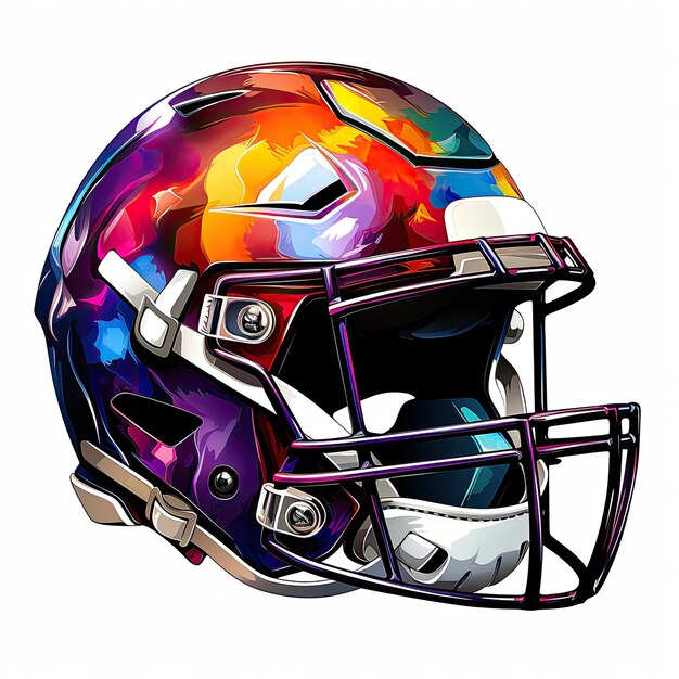 Watercolor Cricket Helmet Illustration Generative Ai