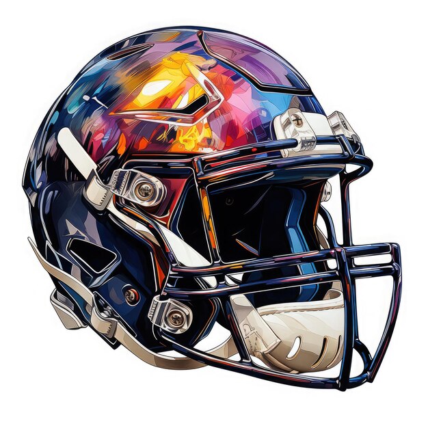 Watercolor Cricket Helmet Illustration Generative Ai