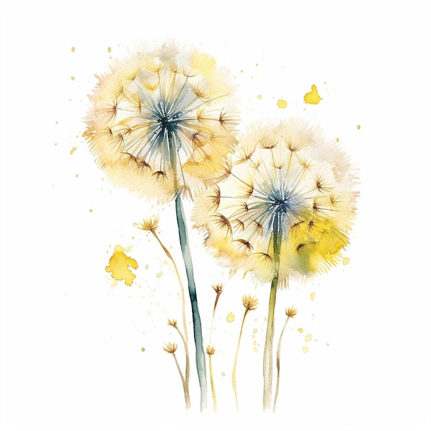 watercolor dandelion