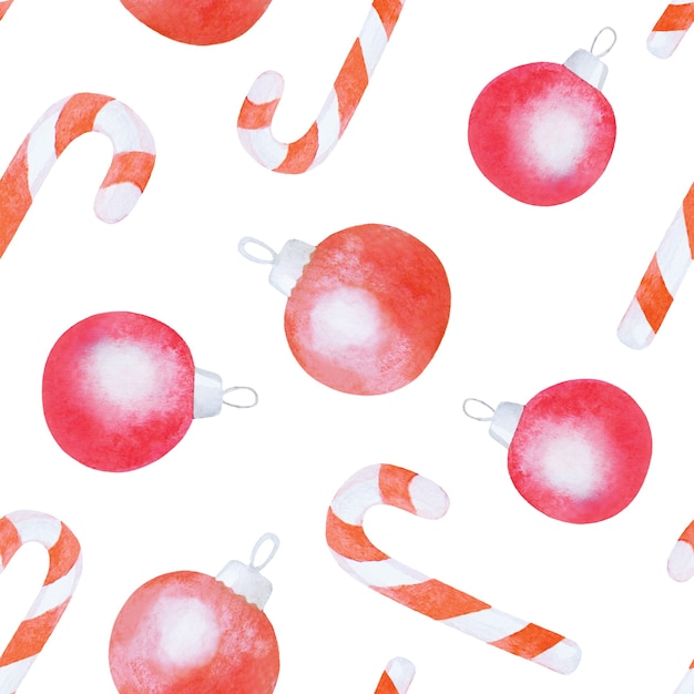 Watercolor decorative christmas seamless pattern