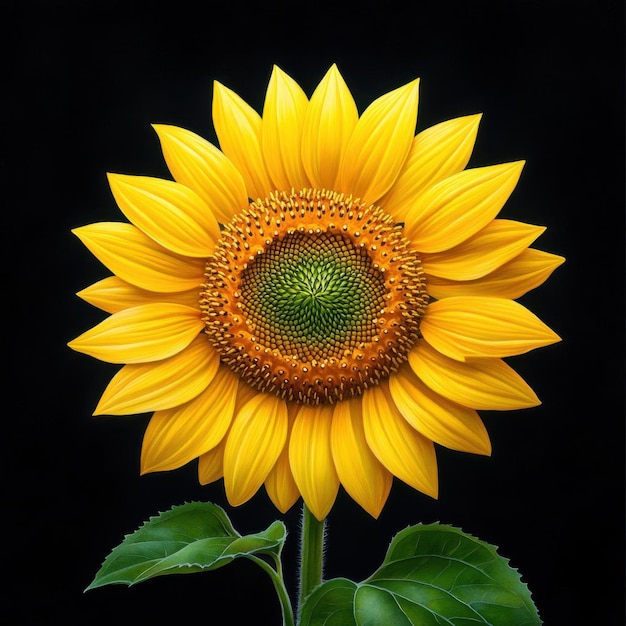 Watercolor depiction of a blooming sunflower highquality vibrant beauty natural splendor