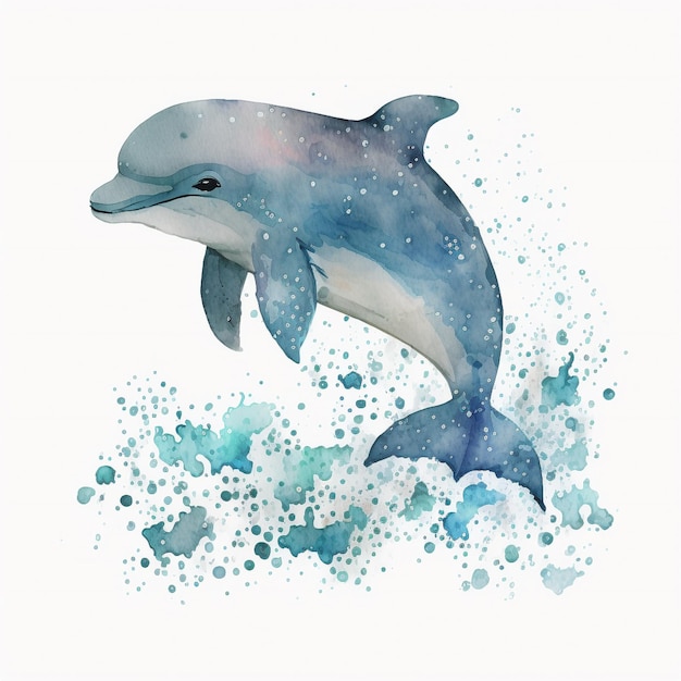 Watercolor Dolphin