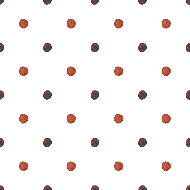 Watercolor dots Polka pattern on white background