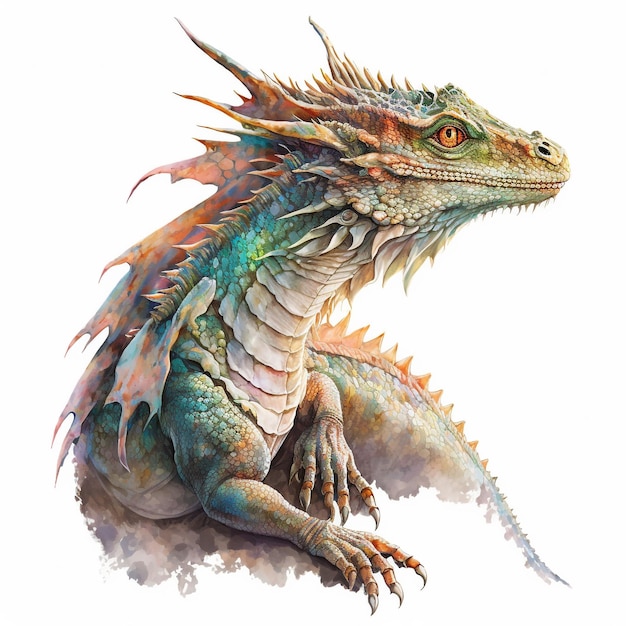 Watercolor Dragon Hyperrealistic