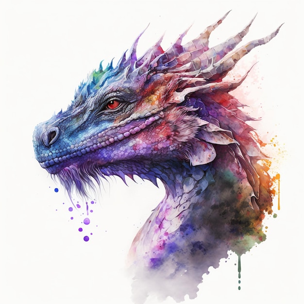 Watercolor Dragon Hyperrealistic