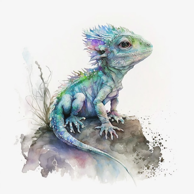 Watercolor Dragon Hyperrealistic