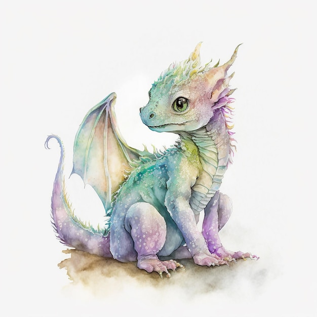 Watercolor Dragon Hyperrealistic