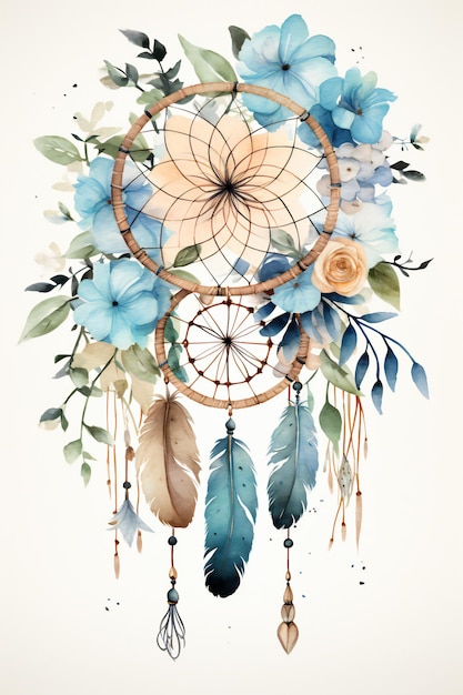 Watercolor Dreamcatcher Design Boho Design