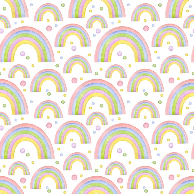 Watercolor Easter seamless pattern rainbow