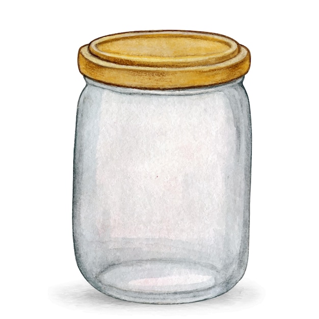 Watercolor empty jar