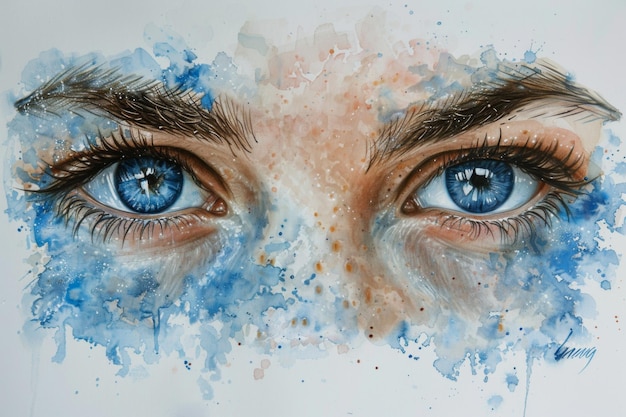 Watercolor Eyes A Look of Wonder and Depth