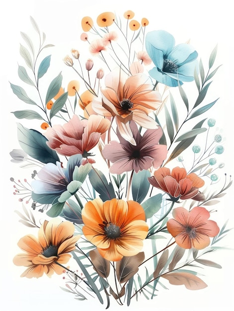 watercolor floral arrangement