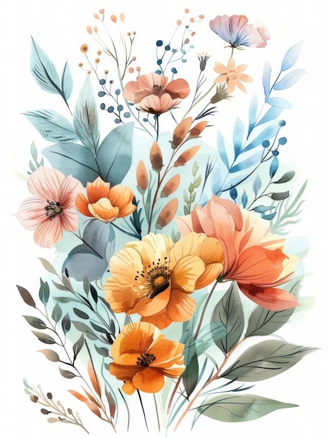 watercolor floral arrangement