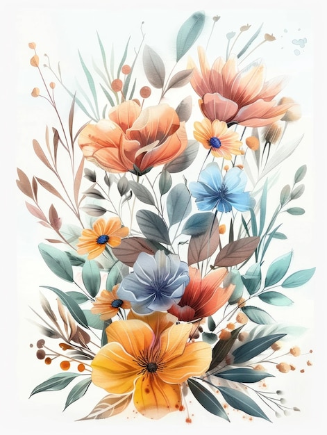 watercolor floral arrangement