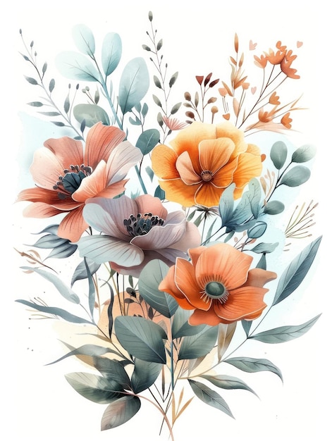 watercolor floral arrangement