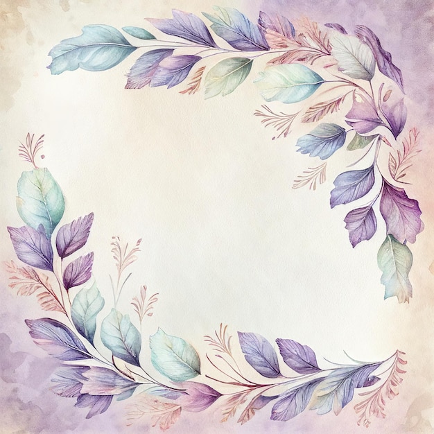 Watercolor floral background for inscriptions Generative AI