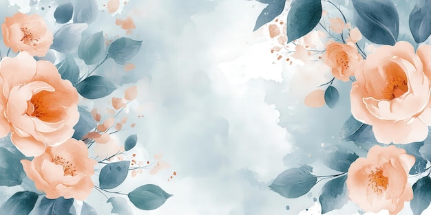 Photo watercolor floral background