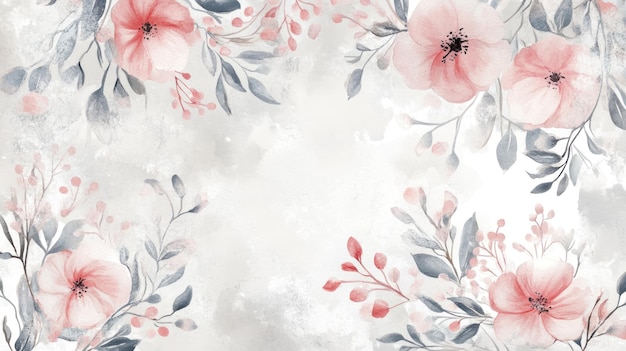 Photo watercolor floral border