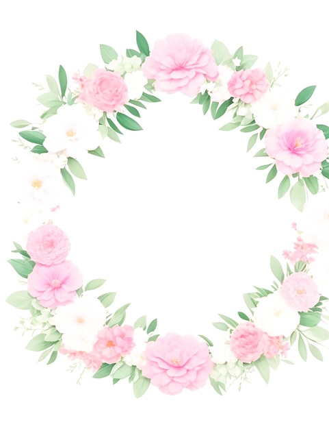 Watercolor floral frame Generated by AI