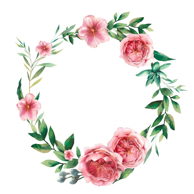 Watercolor floral frame