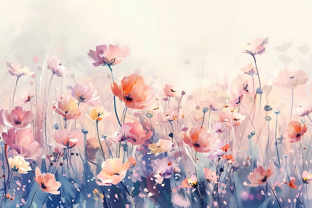 Watercolor Floral Meadow