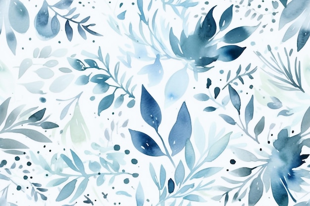 Watercolor Floral Seamless Pattern Ai generative