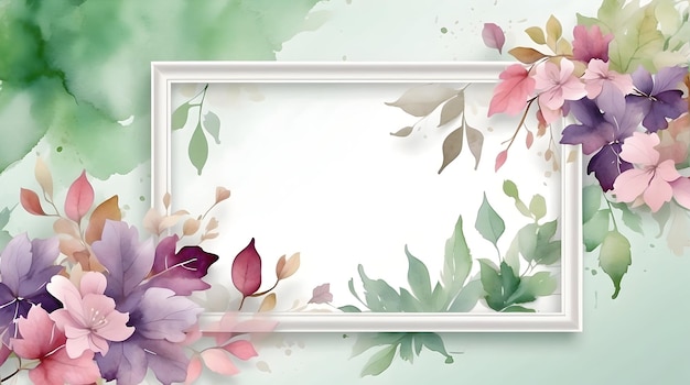 Watercolor floral wallpaper Copy space for botanical events Botanical backdrop design Colorful le