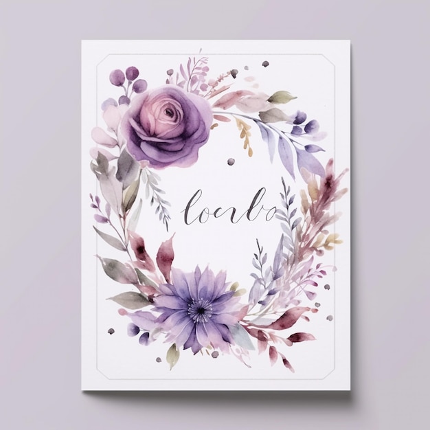 Watercolor florals for wedding invitation element by Generated AI