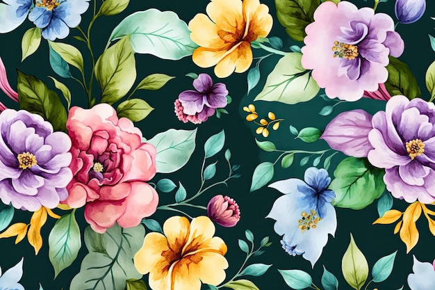 Watercolor Flower Background Illustration AI GenerativexA