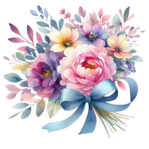 Watercolor Flower Bouquet Clipart