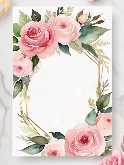 Photo watercolor flower invitation card image