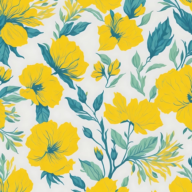 Watercolor flower seamless pattern generated ai