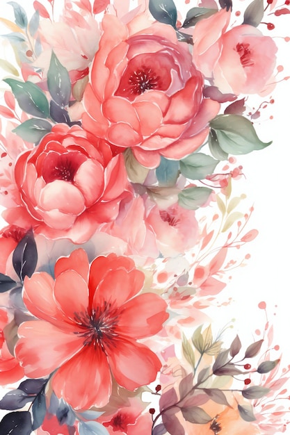 Watercolor flowers designs