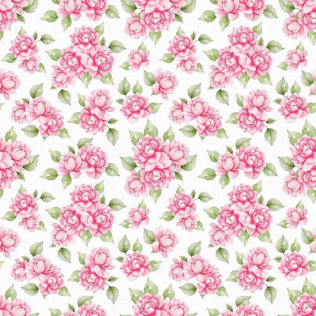 Photo watercolor flowers seamless pattern texture