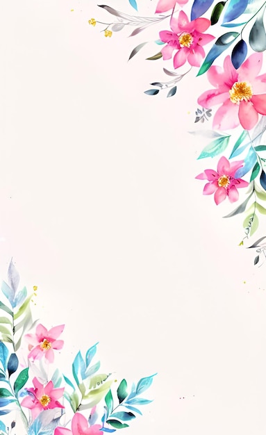 Watercolor flowers on a white background