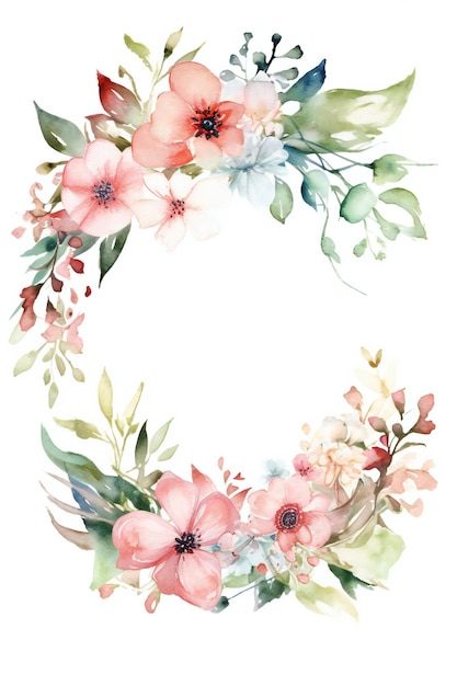 Watercolor flowers on a white background