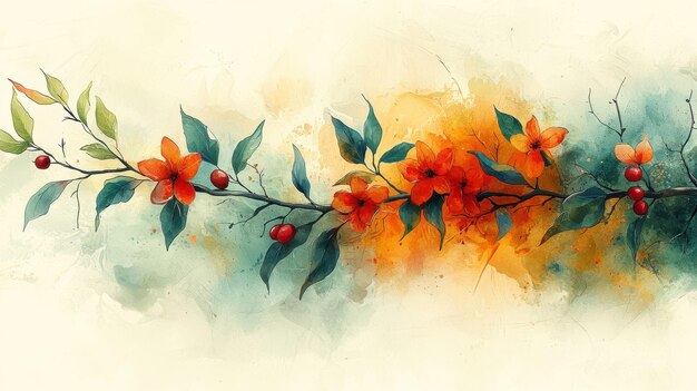 Photo watercolor flowers