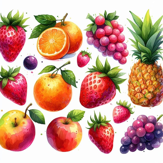 watercolor fruits clip art