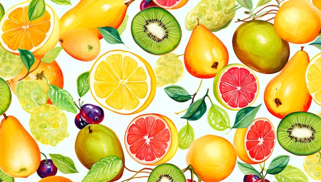 Watercolor fruits seamless pattern Watercolor fruit pattern colorful