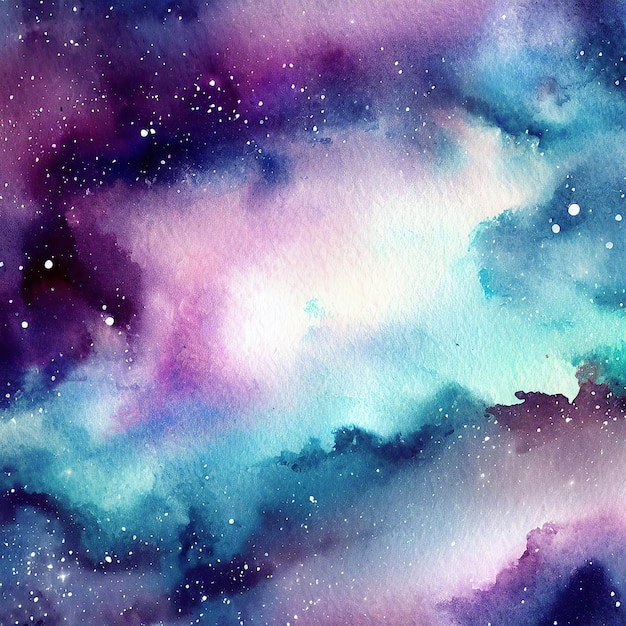 Watercolor Galaxy Space Background