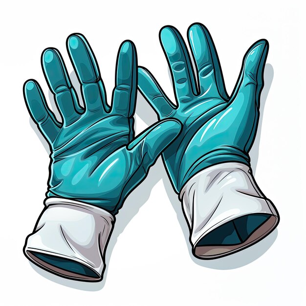 Photo watercolor gloves vector clipart illustration generative ai