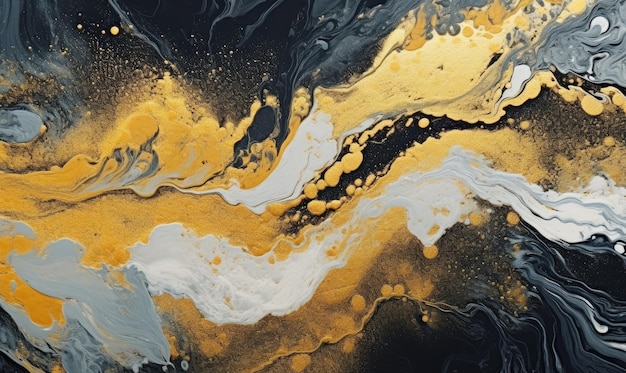 Watercolor golden on black background Painting streams texture wallpaper For banner postcard book illustration card Created with generative AI tools