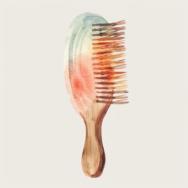 Photo watercolor hairbrush illustration on white background