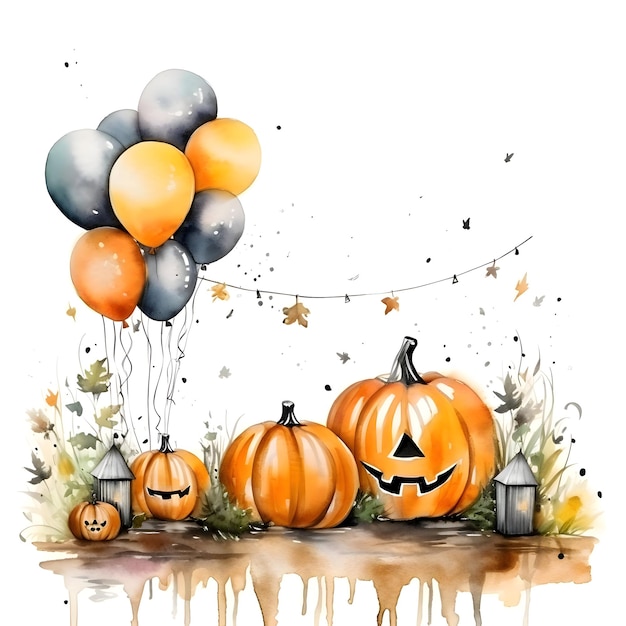 Watercolor Halloween background High resolution