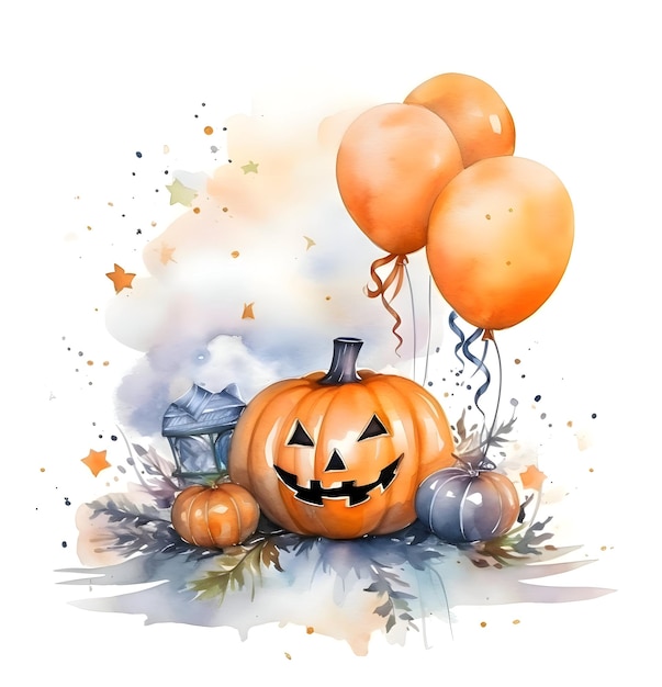 Watercolor Halloween background High resolution