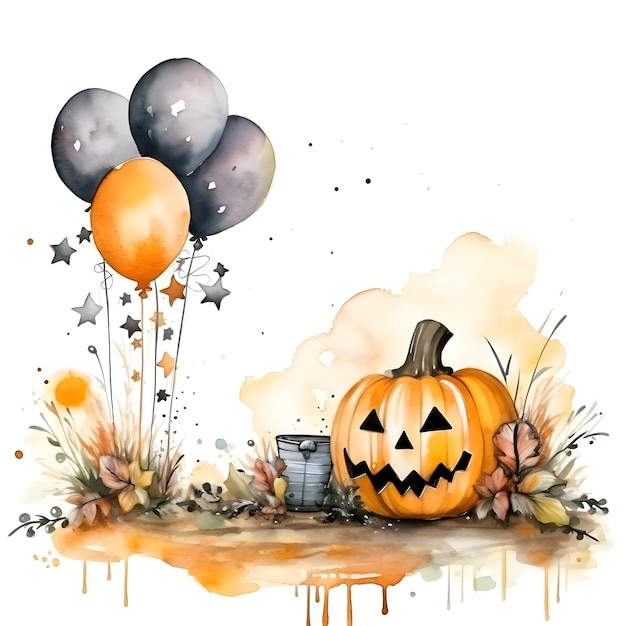 Watercolor Halloween background High resolution