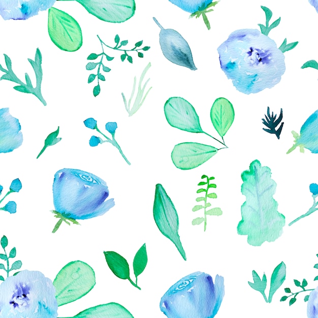 Watercolor hand drawn floral pattern